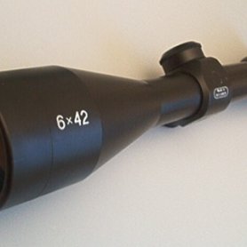 PO 6x42 Optical Rifle Scope 1" Ring Mount and Crosshair Reticle